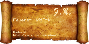 Feuerer Márk névjegykártya